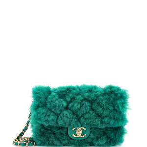 Chanel Medium CC Chain Flap Bag Quilted Shearling with Lambskin